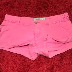 Bright pink short shorts